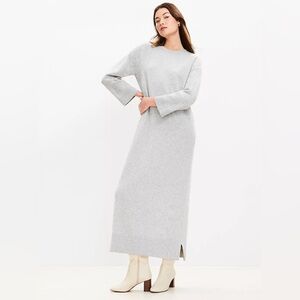 LOFT Gray Midi Dress